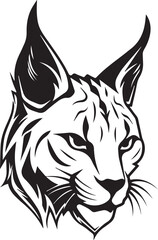 lynx head, black and white isolated on white background, mascot, design element for business, shirt, t shirt, logo, label, emblem, tatoo, sign, poster, Vintage, emblems, Vector illustration