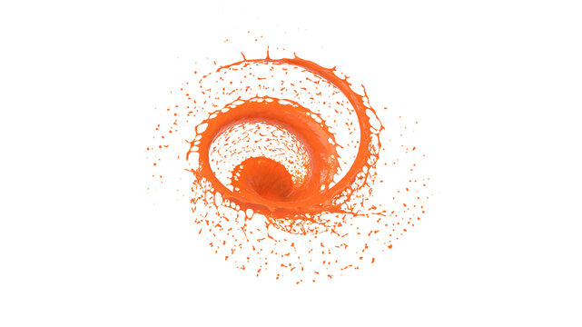 Red And Yellow Spiral Orange Splash Isolated Background