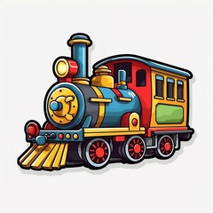 Colored train sticker, for kids 