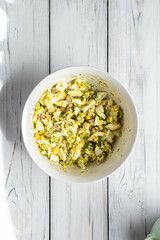 Cod salad on melba toast - appetizers