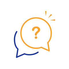 Question bubbles line logo template illustration