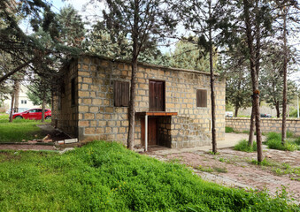 Fototapeta na wymiar An example of a stone village house as a common rural house type in the Çukurova region of Turkey in the 19th century.