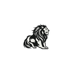 lion simple silhouette modern logo