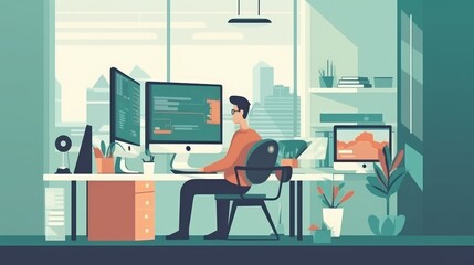 Updating the operating system illustration Generative AI