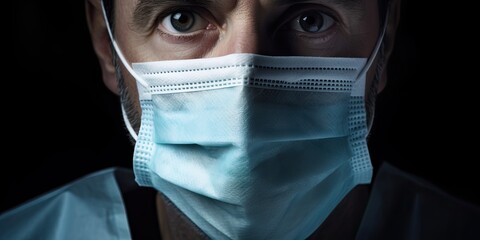 Doctor wearing medical mask. Generative AI
