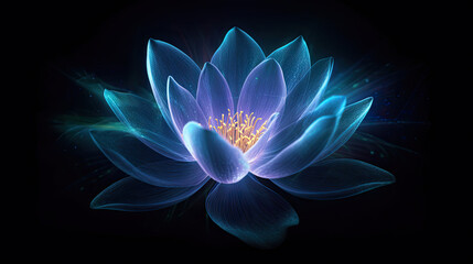 spiritual blue lotus flower illustration - by generative ai