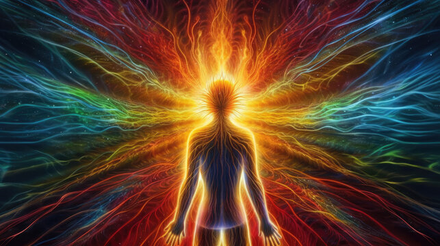 flow of pranic chakra energy - by generative ai