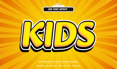 Fototapeta na wymiar Editable Kids Text Effect
