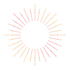 Abstract Pastel Orange & Pink Sun Vector Illustration Glow Transparent