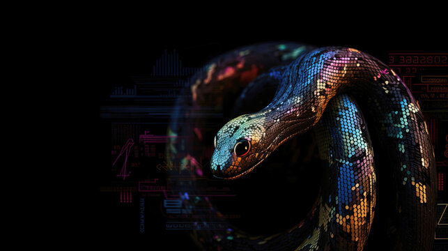 digital python. abstract code. generative AI