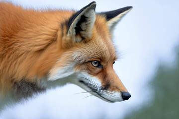 Fototapeta premium red fox portrait, red fox closeup in nature