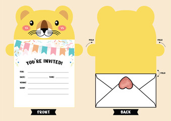 Lion Themed Blank Invitation Card