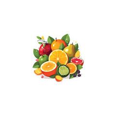 various fresh fruits logo vector