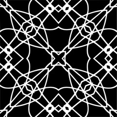 Naklejka premium Black and white abstract patterns.Seamless monochrome repeating pattern for web page, textures, card, poster, fabric, textile.