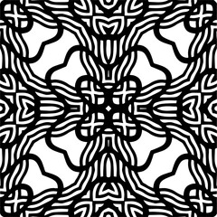 Black and white abstract patterns.Seamless monochrome repeating pattern for web page, textures, card, poster, fabric, textile.