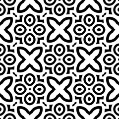Black and white abstract patterns.Seamless monochrome repeating pattern for web page, textures, card, poster, fabric, textile.