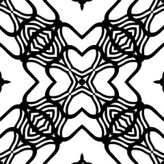 Black and white abstract patterns.Seamless monochrome repeating pattern for web page, textures, card, poster, fabric, textile.