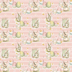 Happy Easter Seamless Patterns