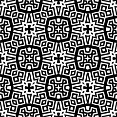 Black and white abstract patterns.Seamless monochrome repeating pattern for web page, textures, card, poster, fabric, textile.