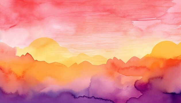 watercolor sunset bakground