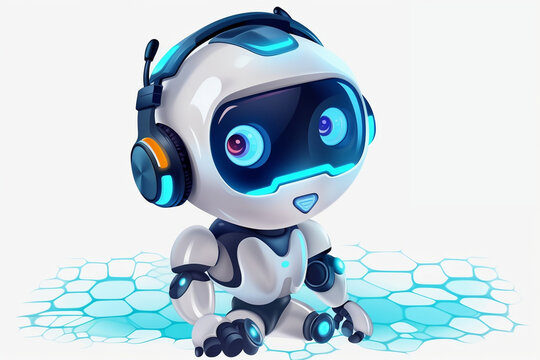 blue screen robot, chatbot 
