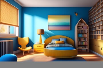 Graphic representation of The Imaginative World of a Little Boy. Generative AI. 