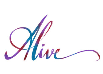 Alive calligraphy on transparent background 
