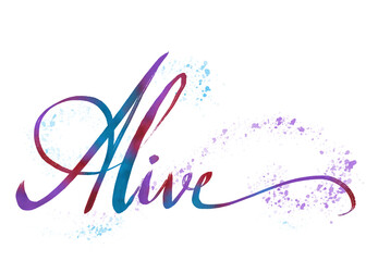Alive calligraphy on transparent background 