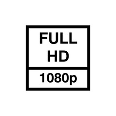 Full HD 1080p symbol flat trendy style illustration on white background..eps
