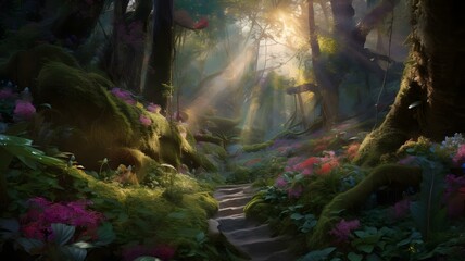 Step into a world of enchantment and wonder with a stunning, hyper-realistic image of nature that captures the essence of its magical beauty. Created using generative AI.
