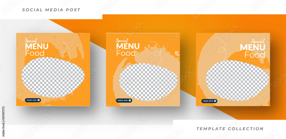 Wall mural food menu special promotion banner social media post instagram post template design. suitable for so