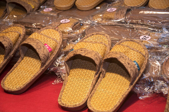 Handmade traditional clogs sold on Jishan street in Jiufen, Taiwan.