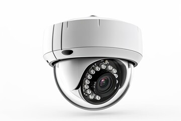white security camera isolated on a blank background. Generative AI
