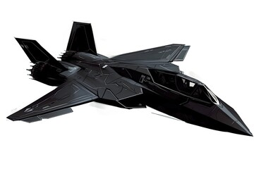 Fototapeta na wymiar sleek black fighter jet soaring through the sky. Generative AI