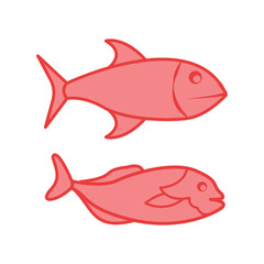 fish, icon, color, vector, illustration, desing, logo, teplate, flat,style