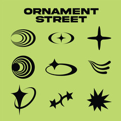 Naklejka premium ornament street y2k circle object shape