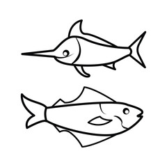 fish, icon, vector, illustration, desing, logo, teplate, flat,style