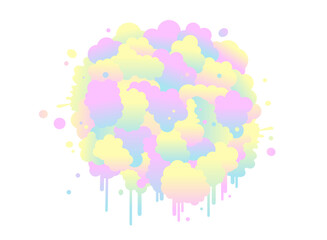 煙とインクが飛び散るポップな背景イラスト