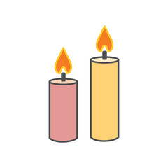 candle, icon, color, vector, illustration, desing, logo, teplate, flat,style