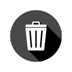 Garbage bin icon on transparent background.
