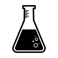 Laboratory glass icon on transparent background.