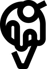 icecream cone black outline icon