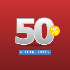 Discount up to 50 Special Offer Vector Template Design Illustration
