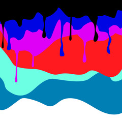 multi-colored melt drips or liquid paint drops 