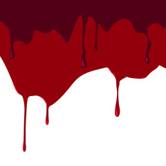 Multi-colored melt drips or liquid paint drops isolated on white background. 