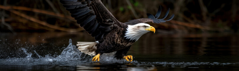 Obraz premium American Bald Eagle Photography. realistic illustration.