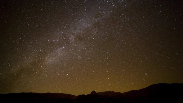 Time lapse of our galaxy Milky way and billions of stars