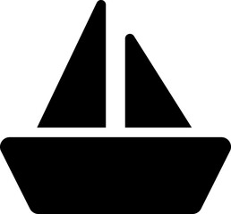 sailboat black solid icon