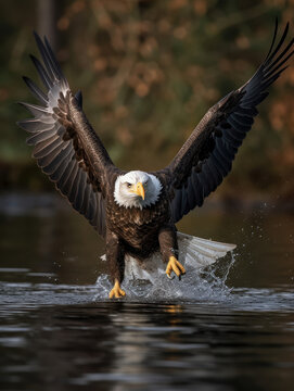 American Bald Eagle Photography. realistic illustration.