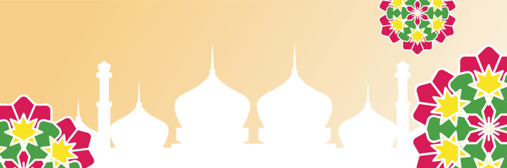 Obraz premium Islamic background, with beautiful mandala ornament. vector template for banners, greeting cards for Islamic holidays, eid al fitr, ramadhan, eid al adha